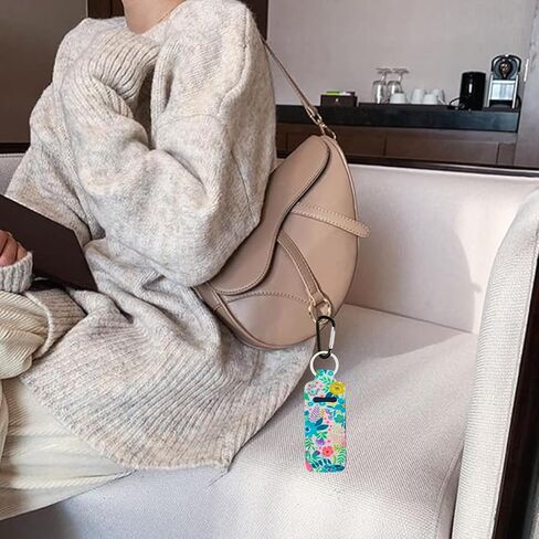 Chapstick Holder Keychain - Clep Lip Balm Case with Clip | تسامي قسط | هدية النيوبرين المصنوعة يدويًا للنساء in Kuwait