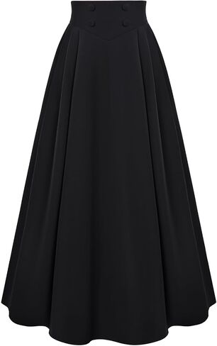Scarlet Darkness Victorian Skirts for Women Renaissance High Waisted Long Skirt with Pockets in Saudi Arabia