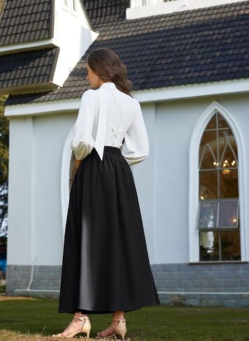 Scarlet Darkness Victorian Skirts for Women Renaissance High Waisted Long Skirt with Pockets in Saudi Arabia