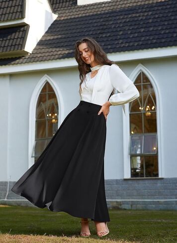 Scarlet Darkness Victorian Skirts for Women Renaissance High Waisted Long Skirt with Pockets in Saudi Arabia