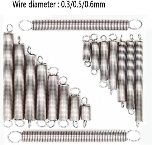 Mdingbao-Extension Springs Outer Diat 3mm 4mm 5mm 6mm 8mm 304 Hook Dual Hook Dual Tension Diar Diat 0.5 طول 10-50 مم ، 10 مساءً ، قدرة تمتد جيدة (35 مم ، 6 مم) in Saudi Arabia