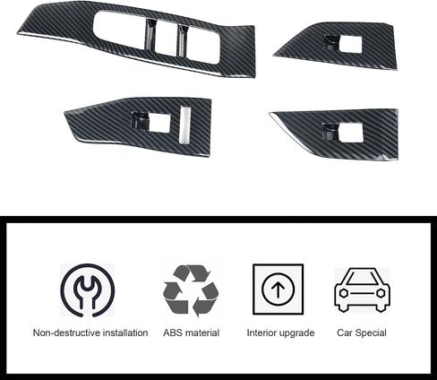 Window Lift Switch Cover Compatible with Nissan Rogue 2021-2024 2025 Accessories Car Door Window Glass Lift Button Panel Decoration Trim Cover in Saudi Arabia