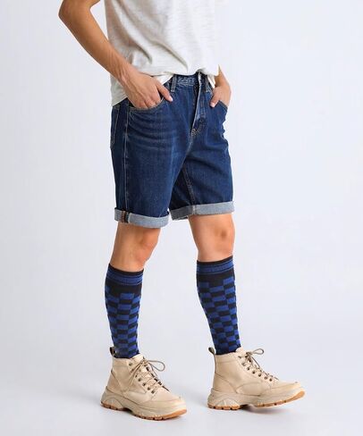 Knee High Socks for Women Novelty Checkered Long Tube Socks Halloween Knee Highs Party Costume Skateboard Calf Sock in Saudi Arabia