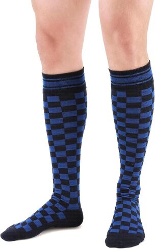 Knee High Socks for Women Novelty Checkered Long Tube Socks Halloween Knee Highs Party Costume Skateboard Calf Sock in Saudi Arabia