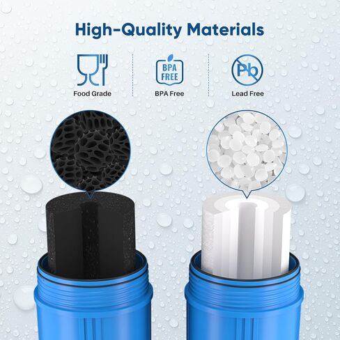 PUREPLUS 5 ميكرون 20 بوصة × 4.5 بوصة خرطوشة بديلة لفلتر المياه المنزلية للرواسب المنزلية بالكامل، متوافقة مع FPMB5-20، AP810-2، 155358-43، SDC-45-2005، 2PP20BB1M، P5-20، FP25B، عبوتان in Kuwait