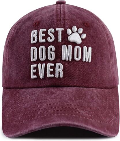 Funny Best Dog Mom Hats for Women Mama, Adjustable Cotton 3D Embroidered Mothers Day Baseball Cap in Kuwait