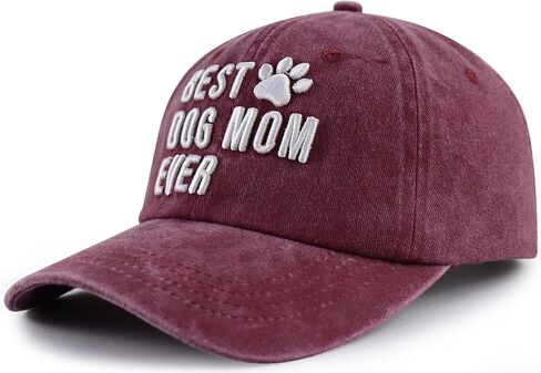 Funny Best Dog Mom Hats for Women Mama, Adjustable Cotton 3D Embroidered Mothers Day Baseball Cap in Kuwait