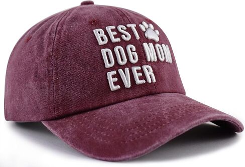 Funny Best Dog Mom Hats for Women Mama, Adjustable Cotton 3D Embroidered Mothers Day Baseball Cap in Kuwait