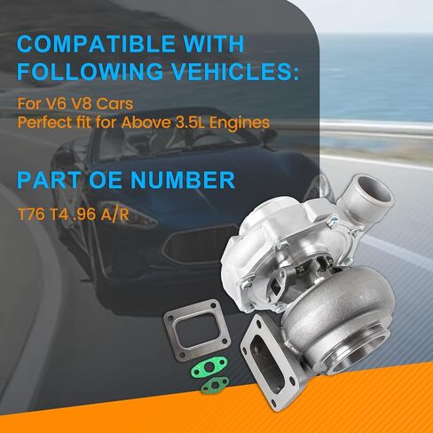 T76 Turbo Charger Universal Turbocharger T4 .96 A/R Trim 600+ HP 76mm Compressor fit for V6 V8 Cars Above 3.5L Engines in Saudi Arabia