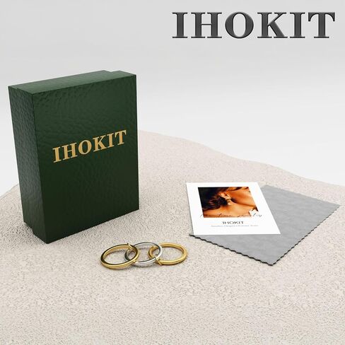 Stackable Rings for Women, 18k Gold Rings for Women Non tarnish, Silver Gold Multi Ring Mixed Metals Stack Rings Set,Jewelry Gift for Women in Saudi Arabia