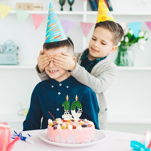 10Th Birthday Candles，Soccer Birthday Decorations，Soccer Cake Topper,for Girl and boy Cake Toppers, Wedding Cakes, Anniversaries, Party Celebrations, Birthday Decorations in Saudi Arabia