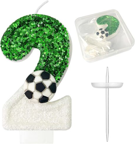 10Th Birthday Candles，Soccer Birthday Decorations，Soccer Cake Topper,for Girl and boy Cake Toppers, Wedding Cakes, Anniversaries, Party Celebrations, Birthday Decorations in Saudi Arabia