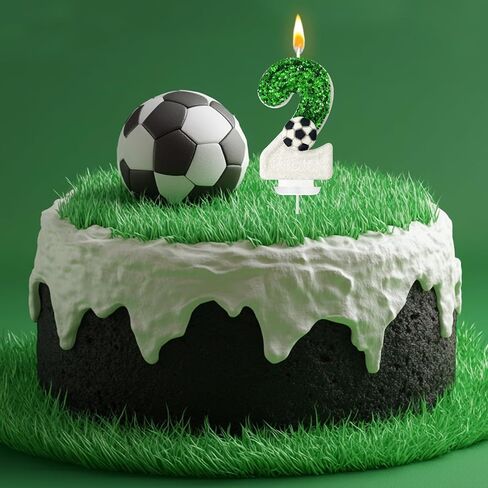 10Th Birthday Candles，Soccer Birthday Decorations，Soccer Cake Topper,for Girl and boy Cake Toppers, Wedding Cakes, Anniversaries, Party Celebrations, Birthday Decorations in Saudi Arabia