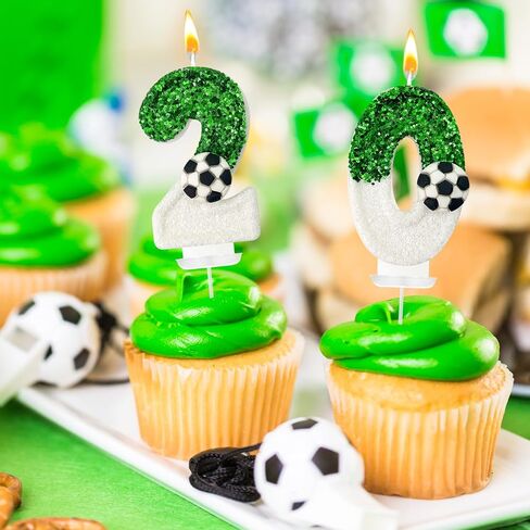 10Th Birthday Candles，Soccer Birthday Decorations，Soccer Cake Topper,for Girl and boy Cake Toppers, Wedding Cakes, Anniversaries, Party Celebrations, Birthday Decorations in Saudi Arabia