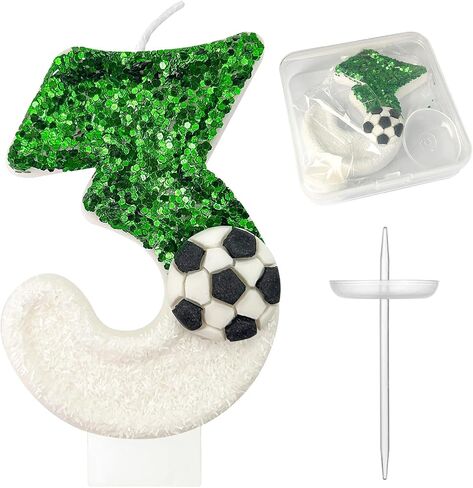 10Th Birthday Candles，Soccer Birthday Decorations，Soccer Cake Topper,for Girl and boy Cake Toppers, Wedding Cakes, Anniversaries, Party Celebrations, Birthday Decorations in Saudi Arabia