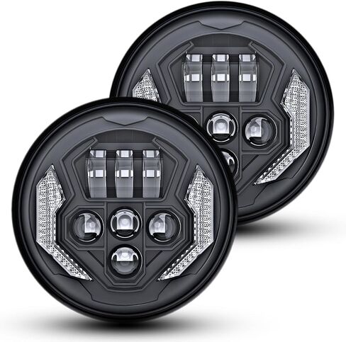 Sinoparcel Upgraded 5x7 7x6 Inch LED Sealed Beam Headlights with DRL/Turn Signal,500% Brighter H6054 6054 High Low Beam Halogen Replacement for YJ/Cherokee XJ/Savana Truck,Pack of 2 in Saudi Arabia