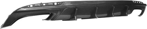 FREEMOTOR802 Compatible with 2015-2023 Chrysler 300 Rear Diffuser, IKON V2 Style Carbon Fiber Print PP Rear Bumper Molding Lip Lower Valance Diffuser Shark Fin Splitter 2-pc Set in Saudi Arabia
