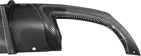 FREEMOTOR802 Compatible with 2015-2023 Chrysler 300 Rear Diffuser, IKON V2 Style Carbon Fiber Print PP Rear Bumper Molding Lip Lower Valance Diffuser Shark Fin Splitter 2-pc Set in Saudi Arabia