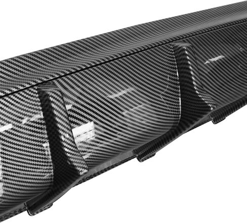 FREEMOTOR802 Compatible with 2015-2023 Chrysler 300 Rear Diffuser, IKON V2 Style Carbon Fiber Print PP Rear Bumper Molding Lip Lower Valance Diffuser Shark Fin Splitter 2-pc Set in Saudi Arabia