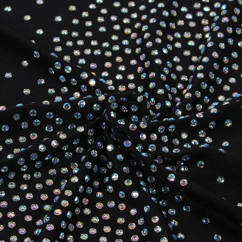 PORRCEY Women Sexy Elegant Rhinestone Mesh See Through Evening Dresses Party Club Night Clubwear in Kuwait