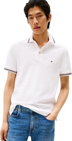 Tommy Hilfiger Men Short Sleeve Disual Polo Dertts في تناسب ضئيلة مع تصميمات الكفة والكفة in Saudi Arabia