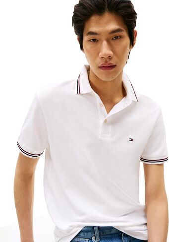 Tommy Hilfiger Men Short Sleeve Disual Polo Dertts في تناسب ضئيلة مع تصميمات الكفة والكفة in Saudi Arabia