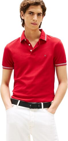 Tommy Hilfiger Men Short Sleeve Disual Polo Dertts في تناسب ضئيلة مع تصميمات الكفة والكفة in Saudi Arabia
