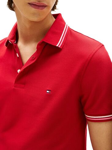Tommy Hilfiger Men Short Sleeve Disual Polo Dertts في تناسب ضئيلة مع تصميمات الكفة والكفة in Saudi Arabia