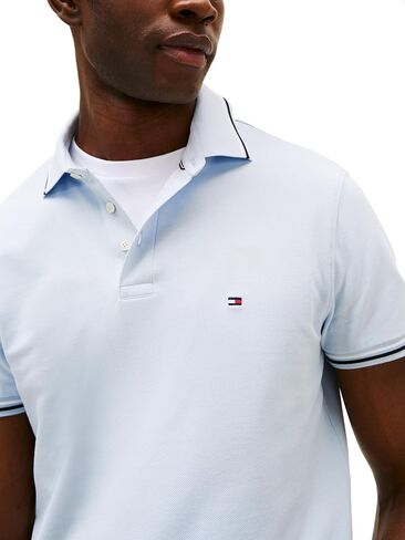 Tommy Hilfiger Men Short Sleeve Disual Polo Dertts في تناسب ضئيلة مع تصميمات الكفة والكفة in Saudi Arabia