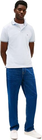 Tommy Hilfiger Men Short Sleeve Disual Polo Dertts في تناسب ضئيلة مع تصميمات الكفة والكفة in Saudi Arabia
