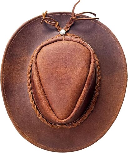 قبعة رعاة البقر من الجلد الغربي الأصلي - قبعة الجلود الكاملة للرجال أو النساء in Kuwait