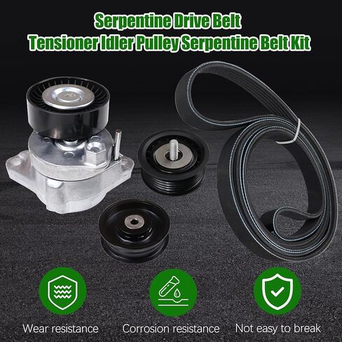 2722000270 Serpentine Belt Tensioner Idler Pulley Drive Assembly Kit Fit for 2005-2011 Mercedes-Benz ML350 GL450 G550 SLK300 C280 GLK350 E350 CL550 S550#2722021419 2722021019 6pk2404 in Kuwait