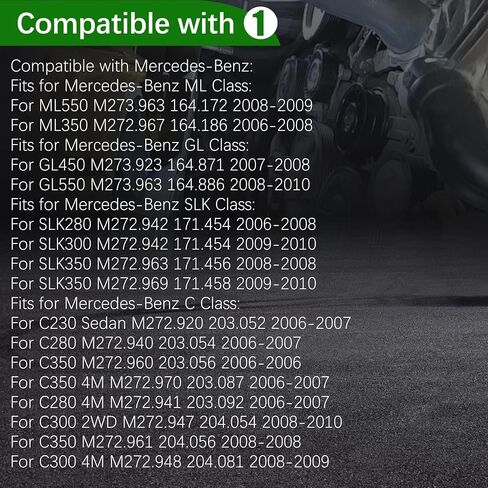 2722000270 Serpentine Belt Tensioner Idler Pulley Drive Assembly Kit Fit for 2005-2011 Mercedes-Benz ML350 GL450 G550 SLK300 C280 GLK350 E350 CL550 S550#2722021419 2722021019 6pk2404 in Kuwait