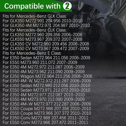 2722000270 Serpentine Belt Tensioner Idler Pulley Drive Assembly Kit Fit for 2005-2011 Mercedes-Benz ML350 GL450 G550 SLK300 C280 GLK350 E350 CL550 S550#2722021419 2722021019 6pk2404 in Kuwait
