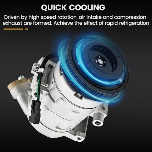 Air Conditioner AC Compressor w/Clutch Fits for Hyundai Elantra, Elantra Coupe GT, for Kia Forte5 Forte Koup Soul EV Replace# 197383, 198383, 97701A5800, 97701F2800 in Saudi Arabia