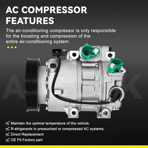 ضاغط مكيف الهواء مع قابض يناسب هيونداي إلنترا، إلنترا كوبيه جي تي، لكيا فورتي 5 فورتي كوب سول EV استبدال # 197383، 198383، 97701A5800، 97701F2800 in Kuwait