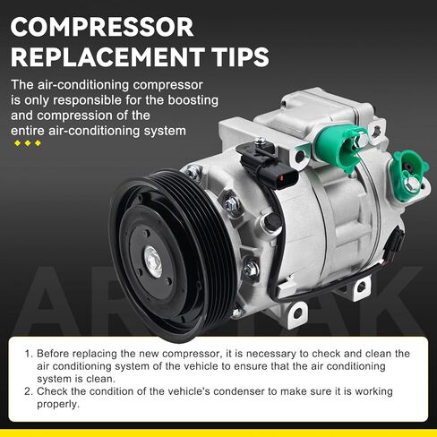 ضاغط مكيف الهواء مع قابض يناسب هيونداي إلنترا، إلنترا كوبيه جي تي، لكيا فورتي 5 فورتي كوب سول EV استبدال # 197383، 198383، 97701A5800، 97701F2800 in Kuwait