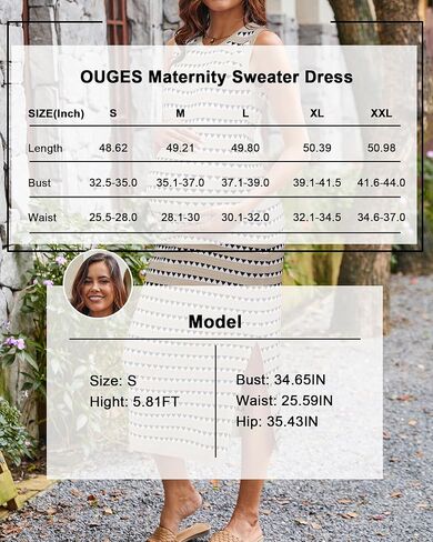 OUGES Women's 2024 Summer Knit Sweater Dress Sleeveless Midi Sundress Side Slit Striped Bodycon Crewneck Tank Wedding Guest Fall Dress(Apricot Pink Striped,XL) in Kuwait