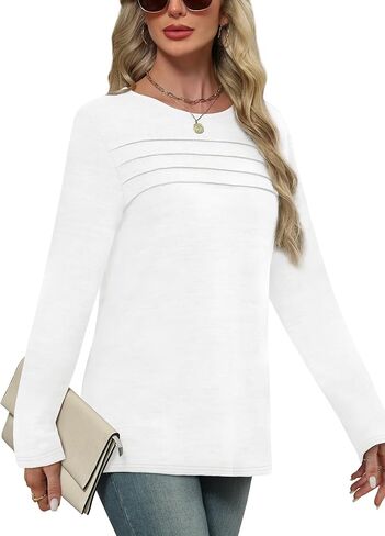 WIHOLL Long Sleeve Shirts for Women Tunic Tops Fall Sweaters Fashion 2025 Winter Clothing Sweater in Saudi Arabia