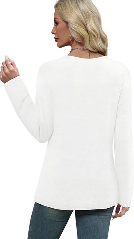 WIHOLL Long Sleeve Shirts for Women Tunic Tops Fall Sweaters Fashion 2025 Winter Clothing Sweater in Saudi Arabia