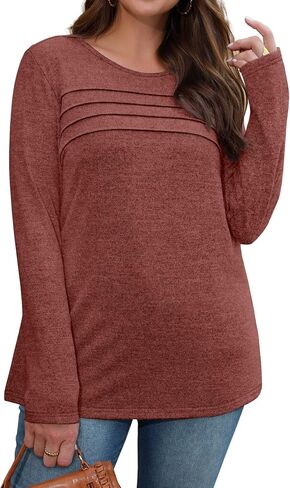WIHOLL Long Sleeve Shirts for Women Tunic Tops Fall Sweaters Fashion 2025 Winter Clothing Sweater in Kuwait