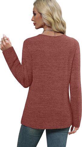 WIHOLL Long Sleeve Shirts for Women Tunic Tops Fall Sweaters Fashion 2025 Winter Clothing Sweater in Kuwait