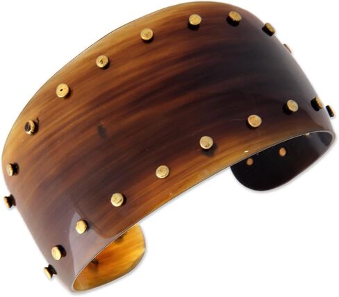 Novica الحرفي المصنوع يدويًا سوار الكفة النحاس الحديثة المستدامة في إندونيسيا [6 في L (نهاية إلى النهاية) × 1.6 في W] "Sunset Harbor" in Saudi Arabia