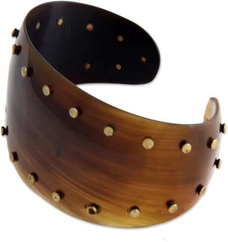 Novica الحرفي المصنوع يدويًا سوار الكفة النحاس الحديثة المستدامة في إندونيسيا [6 في L (نهاية إلى النهاية) × 1.6 في W] "Sunset Harbor" in Saudi Arabia