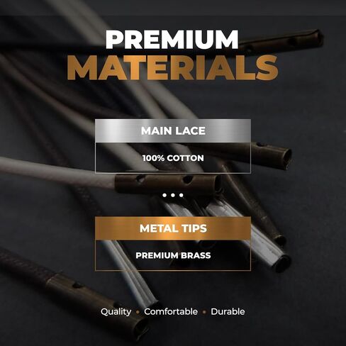 Low-Twist Round Shoelaces with Metal Tips,Durable Replacement Laces with Gold/Silver Ends for Business Shoes in Saudi Arabia