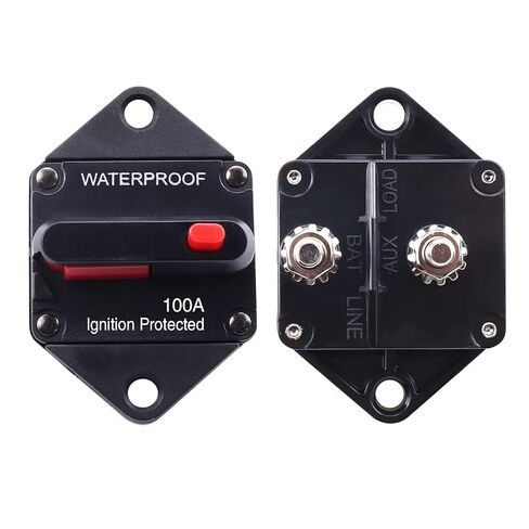 30Amp Circuit Breaker,12V-48V DC Waterproof Fuse Holder 30amp with Manual Reset for Auto Truck RV Marine Electric Trolling Motors, Panel Mount in Kuwait