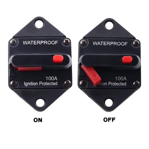 30Amp Circuit Breaker,12V-48V DC Waterproof Fuse Holder 30amp with Manual Reset for Auto Truck RV Marine Electric Trolling Motors, Panel Mount in Kuwait