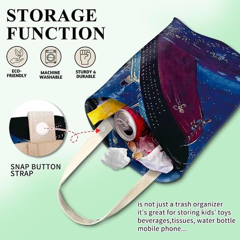 Car Trash Can, Cute Car Trash Bag, Hanging Car Organizer and Storage Bag, Trash Bin for Car Accessories, Vehicle, Travelling, Camping Cool Skull Heart in Kuwait