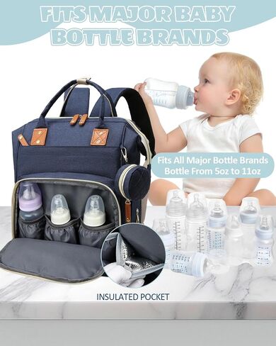 Baby Diaper Bag, Diaper Backpack,Baby Bag for Mom Dad, Mommy Bag With USB Charging Port,Waterproof, Gray in Saudi Arabia