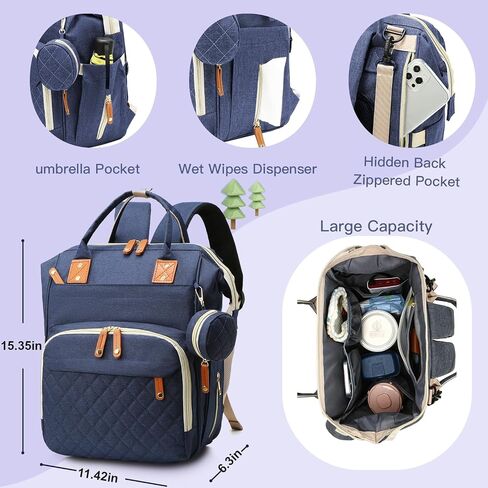 Baby Diaper Bag, Diaper Backpack,Baby Bag for Mom Dad, Mommy Bag With USB Charging Port,Waterproof, Gray in Saudi Arabia